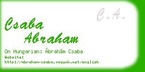 csaba abraham business card